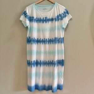 Vineyard Vines Tie-Dye Tee Dress Short Sleeve Cotton Beach Boho L
